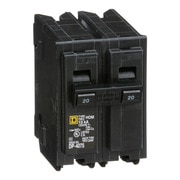 SQUARE D Miniature Circuit-Breaker, 20 A, 120/240V AC, 2 Pole, Plug-In Mounting Style HOM220CP